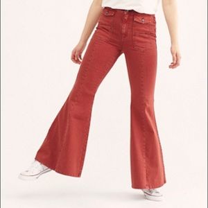 Free People Curvy Utility Flare Jeans